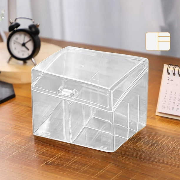 Caja de almacenamiento de cartas tipo caja sorpresa, de acrílico transparente, con compartimentos y solapa. Ideal para coleccionistas. Fabricada en acrílico transparente.,Wsvlmg