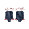 thumbnail image 3 of Qtinghua Infant Toddler Baby Girls 4th of July Swimsuit Star Print Striped Tie-Up Spaghetti Strap Bathing Suit Swimwear, 3 of 9