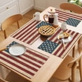 thumbnail image 5 of Retro Red Blue American Flag Placemats Set of 8 US Flag Vintage Stars Place Mats Indoor Wipeable Table Mats Washable Cloth Dining Table Placemats for Kitchen Holiday Party Home Decor 13x19 Inch, 5 of 9