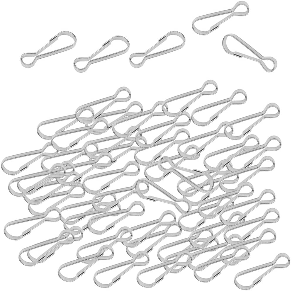 Homyl 100pcs Metal Spring Hooks Snap Clip Lanyard Zipper Pull Key Chain Hanging Buckles Small Tools for Outdoors 