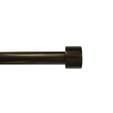 Mainstays 3/4" Bronze End Cap Adjustable Single Curtain Rod, 84"-120"