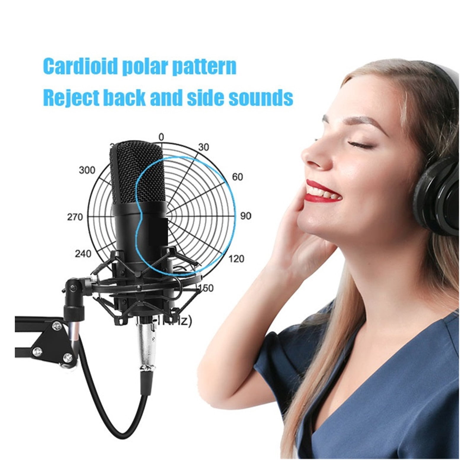 Microphone Condenser Professional Recording Studio Interface,Sound Card Podcasting Microfone