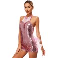 thumbnail image 4 of Zaldita Women's Glitter Sequins Leotard Tulle Tutu Skirted Bodysuit Ballroom Dance Cocktail Dress Pink S, 4 of 7