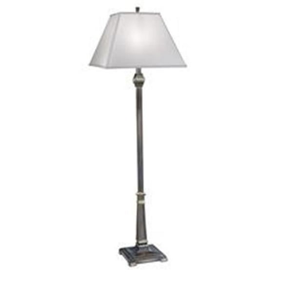 Stiffel FL-AC2027-AC2026-RB 63 in. Roman Bronze Floor Lamp with Off White Silk Shantung Hardback Shade