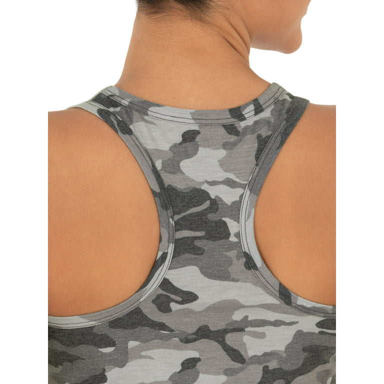 icyzone Women's Yoga Top with Built in Bra Workout Gym Shirt Sport Tank Tops  (S, Army Camo) : : Fashion