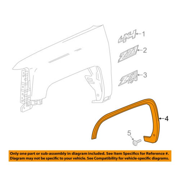 GMC GM OEM Front Fender-Wheel Well Flare Arch Molding Right 22775551