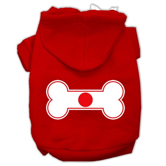 Mirage 62-18 SMRD Bone Shaped Japan Flag Pet Hoodie Red Size S by Mirage