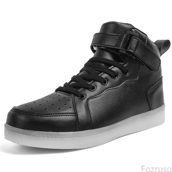 Fozruso Unisex LED Light Shoes High Top Light Flashing Trainers USB Charging Shoes For Children,Sizes 9.5(3.5-4 Years)