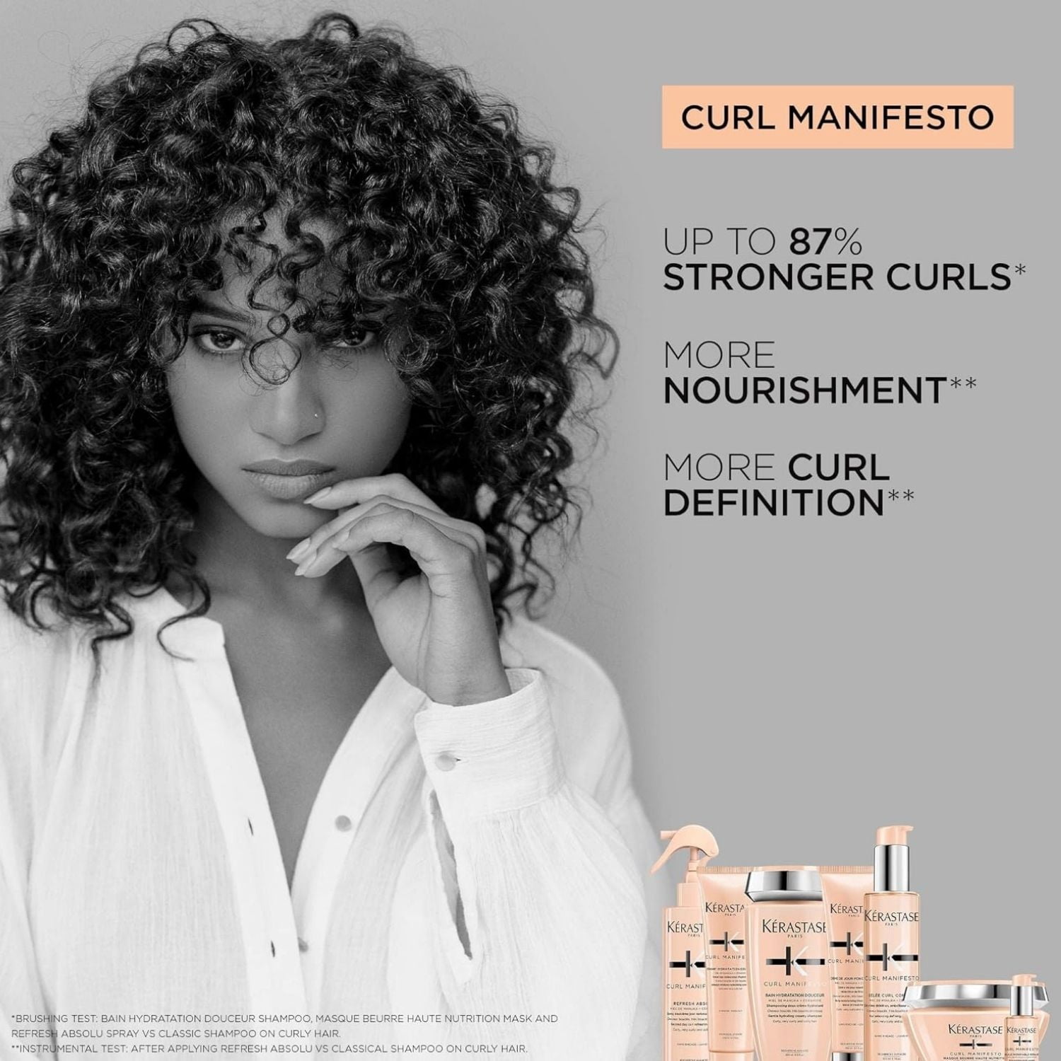 Kerastase Curl Manifesto Bain Hydration Douceur Shampoo 8.5 oz, Creme de Jour Fondamentale 5.1 oz & Beurre Haute Masque 6.8 oz Set