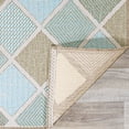 thumbnail image 3 of Couristan 2.25' x 7.8' Beige and Green Geometric Rectangular Outdoor Area Throw Rug Runner, 3 of 4