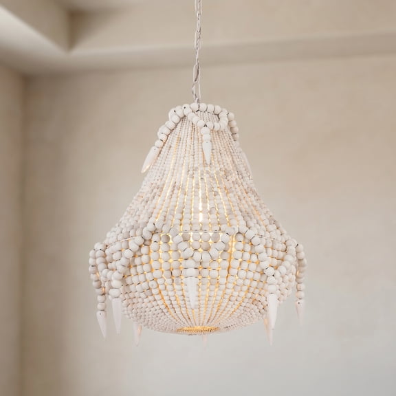 Elk Home 18-Inch Wide Phoebe Grove Pendant, Transitional, White