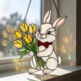 thumbnail image 3 of ddioayh Easter Bunny Suncatcher Stained Glass Style Acrylic Window Hanging with Chain 20cm Easter Spring Home Decor Religious Gift for Women, 3 of 7