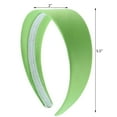 thumbnail image 3 of Motique Accessories Bright Green 2 inch Wide Satin Hard Headband with No Teeth, 3 of 5