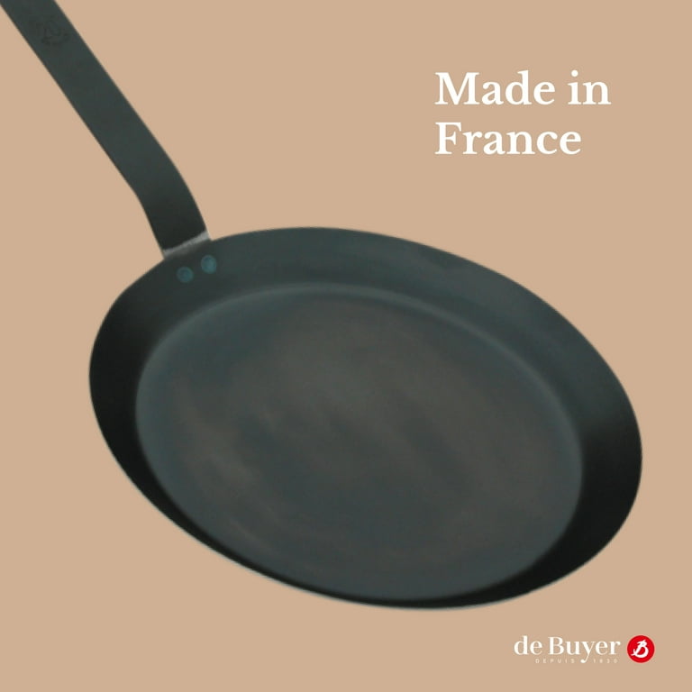 de Buyer MINERAL B Carbon Steel Crepe & Tortilla Pan - 12” - Ideal for  Making & Reheating Crepes, Tortillas & Pancakes - Naturally Nonstick - Made  in