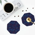 thumbnail image 4 of Yiaed Firework Print Leather Coasters for Drinks - Cup Coasters Coffee Table Kitchen Table Bar, Home & Office Gifts Handmade Drink Coasters-Octagon, 4 of 6