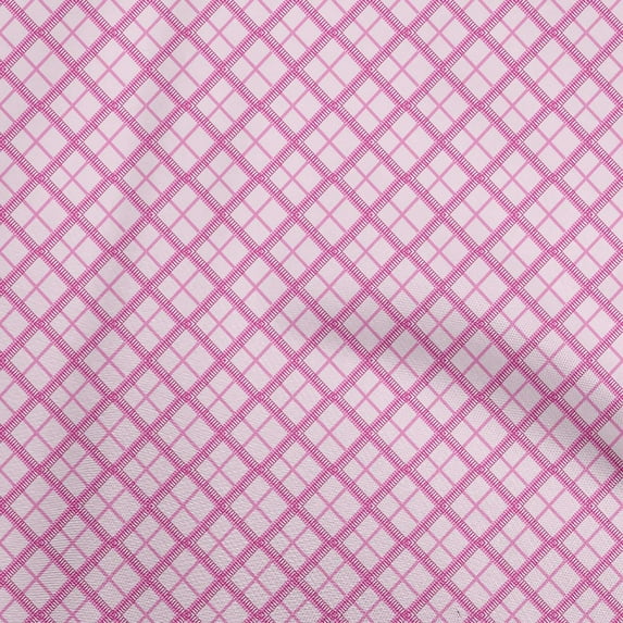 oneOone Polyester Spandex Fuschia Pink Fabric Geometric Sewing Material Print Fabric By The Yard 56 Inch Wide