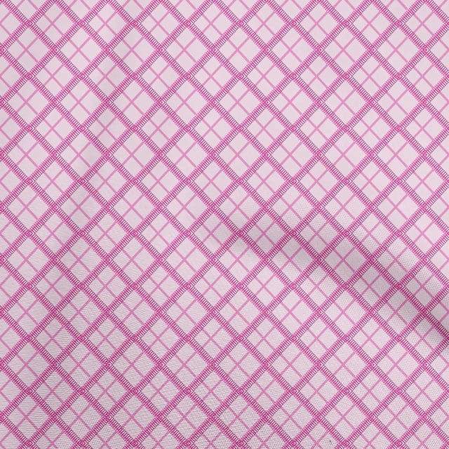 oneOone Cotton Poplin Twill Fuschia Pink Fabric Geometric Craft Projects Decor Fabric Printed By The Yard 56 Inch Wide