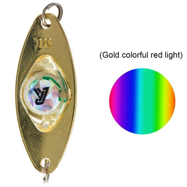 Lámpara de atracción de peces 12g Lámpara de peces impermeable (luz roja colorida dorada)