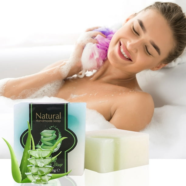 Jabón de Aloe Vera para Rostro y Cuerpo, Limpiador de Hiperpigmentación, con Aceite de Oliva, Natural, Hecho a Mano | 100 G, Suave, para Todo Tipo de Piel, Orgánico, Espumoso.