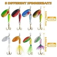 thumbnail image 6 of Fishing Lure Spinnerbait Kit with Tackle Box, 8 Pcs/10 Pcs Bass Trout Perch Salmon Hard Metal Rooster Tail Fishing Lures Kit, 6 of 7