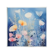 Stupell Industries Tranquil Blue Poppies Botanical & Floral Painting Unframed Art Print Wall Art, 12 x 12