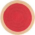 thumbnail image 2 of nuLOOM Tapis de Jute Eleonora Tissé à la Main, Rond de 6 Pieds, Rouge, 2 of 4