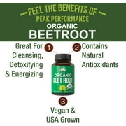 USDA Organic Beet Root Vegan Capsules. Beets Juice Powder Super Food Pills 1200 mg. Nitric Oxide Energy Boosting Beetroot Extract Capsules. Polyphenol Support Supplement for Women and Men