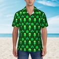 thumbnail image 2 of Balery leaves and glasses of beer for St. Patrick's Day Camisas hawaianas de manga corta para hombre, camisas playeras de corte holgado, camisas de vacaciones con botones,3X-Large, 2 of 7