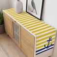 thumbnail image 4 of Yellow Striped Table Runner - 72 Inch Long, Kitchen Dining Table Runner Dresser Scarves, Navy Blue Nautical Anchor Geometric Farmhouse Decor for Coffee Tables Wedding Party Banquet, 4 of 8