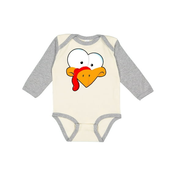 Inktastic Thanksgiving Goofball Turkey Face Boys or Girls Long Sleeve Baby Bodysuit