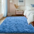thumbnail image 6 of ZENELESS Indoor Fluffy Rug,5x7 Cobalt Blue Fuzzy Non-Slip Carpets for Living Room Bedroom Home Decor, 6 of 7