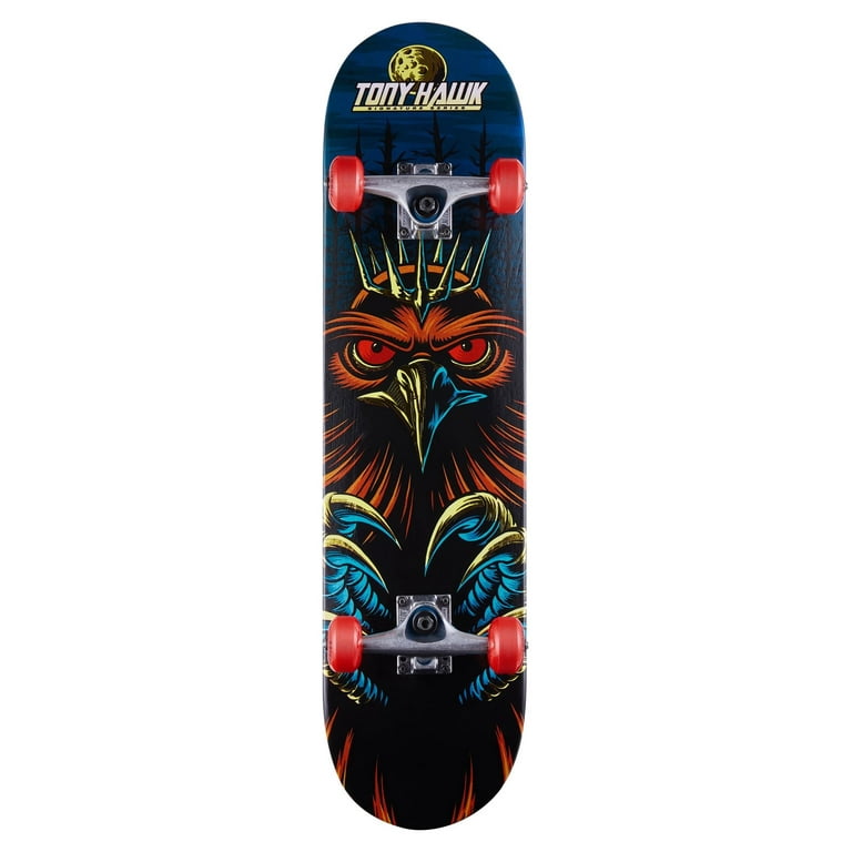 Tony Hawk 31 Popsicle Skateboard with Pro Trucks- Multicolor, Ages 5+,  Full Black Grip Tape, Glossy Wood Finish, 50mmx30mm Colored Wheels with