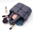 thumbnail image 2 of Bolsa acolchado de algodón a cuadros, de hombro para mujer de otoño e invierno, cálido para el trabajo (gris) Ehuebsd Para Estrenar, 2 of 9