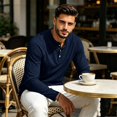 thumbnail image 6 of UDAUDU Henley Shirts for Men Long Sleeve Waffle Knit Lightweight Basic Thermal Shirt Slim Fit 2026 Fall Fashion Button Down Comfort Pullover Navy 2XL, 6 of 9