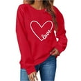 thumbnail image 5 of Generic Womens Cute Valentines Outfits Long Sleeve Love Heart Graphic Sweatshirts Pullover Valentine's Crewneck Sweatshirt, 5 of 5