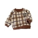 thumbnail image 4 of Suéter para niño pequeño, transpirable, fácil de combinar, cuello redondo, jersey para bebé niño Marrón claro, 4 of 9