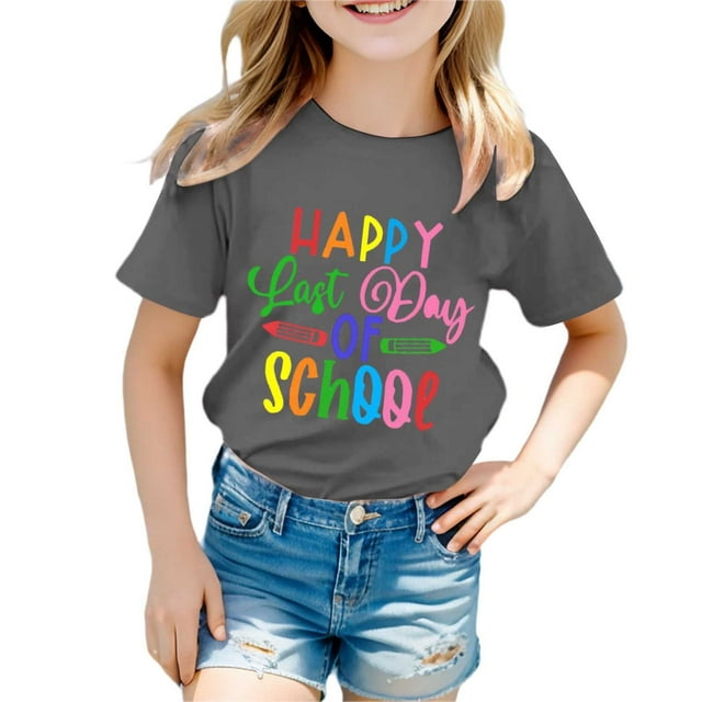 JTieacloth T-Shirt à Manches Courtes et Col Rond Imprimé pour Enfants, Garçons et Filles, Tailles 10-11 Ans