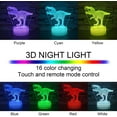 thumbnail image 2 of REQO Dinosaur Toy T-Rex 3D Night Light for Kids 16 Colors Dimmable Dinosaur Led Light with Remote & Smart Touch & USB Cable - Dinosaur Gift for Adults Teens Boys Girls Birthday, 2 of 6