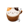 thumbnail image 1 of Tazas Vaso Café Cerámica De Gato De Té Con Tapa Y Cuchara Malubero Café, 1 of 5