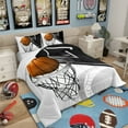 thumbnail image 2 of 3D Basketball Bedding Comforter Sets Teens Basketball Gaming Bedding Set Twin Black White Basketball Court Duvet Insert Sport Quilted Comforter 2pcs Microfiber Breathable Bedding, 2 of 6