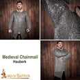thumbnail image 5 of Lord of Battles Medieval Flat Ring Chainmail Shirt Hauberk, Mild Steel Round Riveted and Alternating, 9 mm 17gauge, Natural, 5 of 6