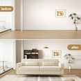 thumbnail image 5 of 85.63'' Mid-Century Modern Beige Velvet Sofa Couch with Metal Gold Legs, 3 Seater Tufted Loveseat Couches with 2 Lumbar Pillows for Living Room and Apartment, 5 of 8