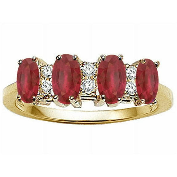 Tommaso Design� 4 Stone Genuine Ruby and Diamond Ring