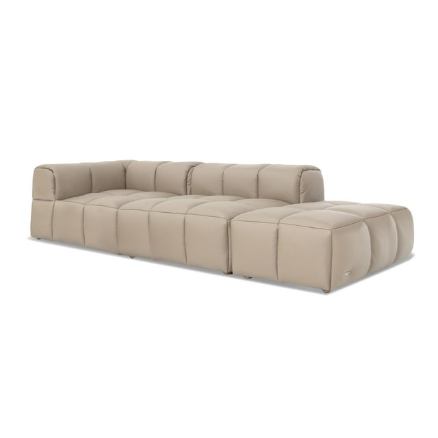 Tuscono Leather Beige 2 seater Double Sided Lounge Modular Sofa
