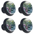 thumbnail image 2 of 4 Pcs Tropical Plants Knobs for Kitchen Cabinet Cupboard Dresser Bookcase Drawer Pulls Handles Round Home Decor, 2 of 8