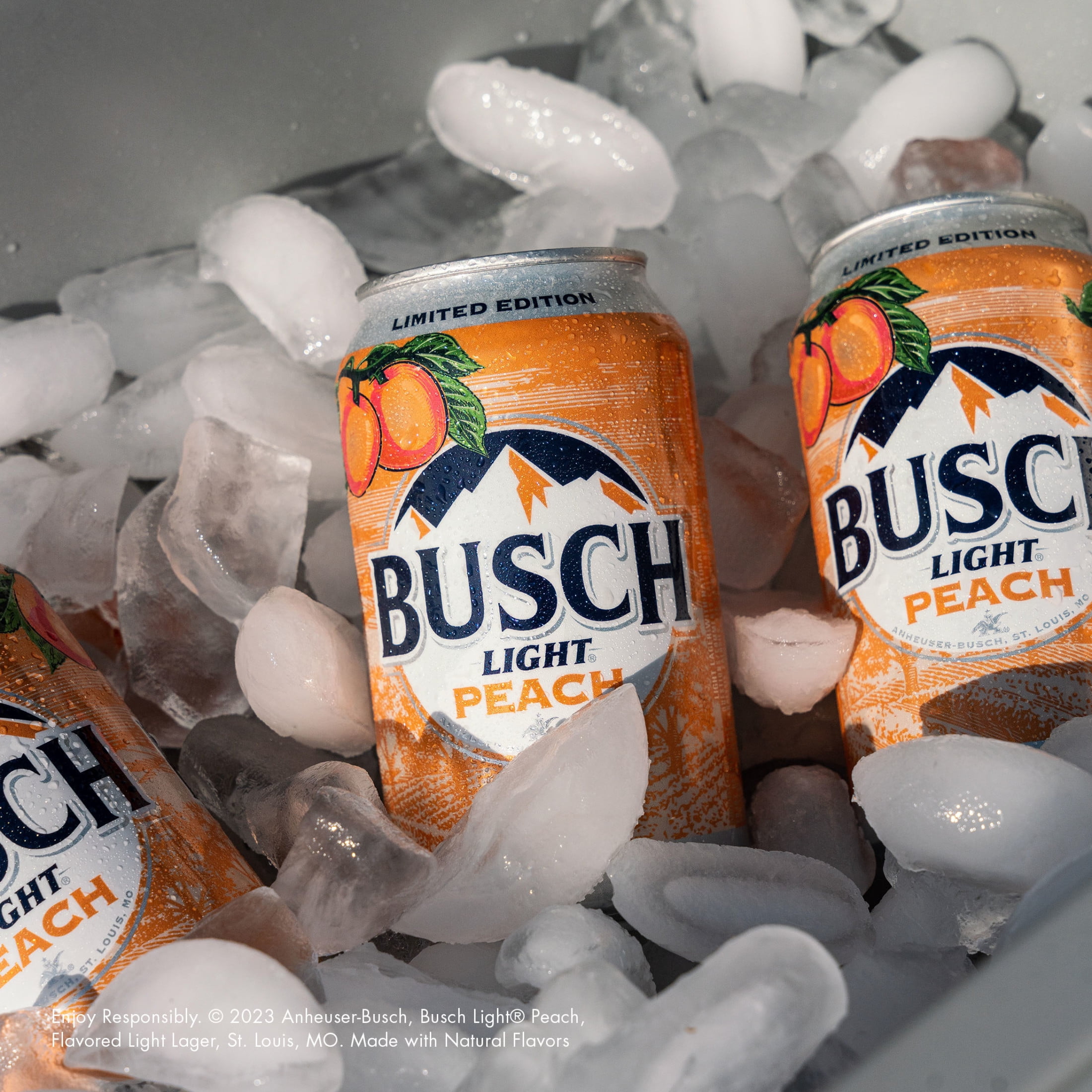 Busch Light Peach American Lager Beer 30 pack 12 fl oz Aluminum Cans 4.1% ABV