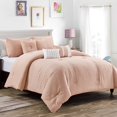 thumbnail image 1 of Unique Home Myla 7 Piece Collection Bed Comforter Set Solid Stripe Pattern Clearance Bedding Comforter Duvet Cover Set (King, Peach), 1 of 4