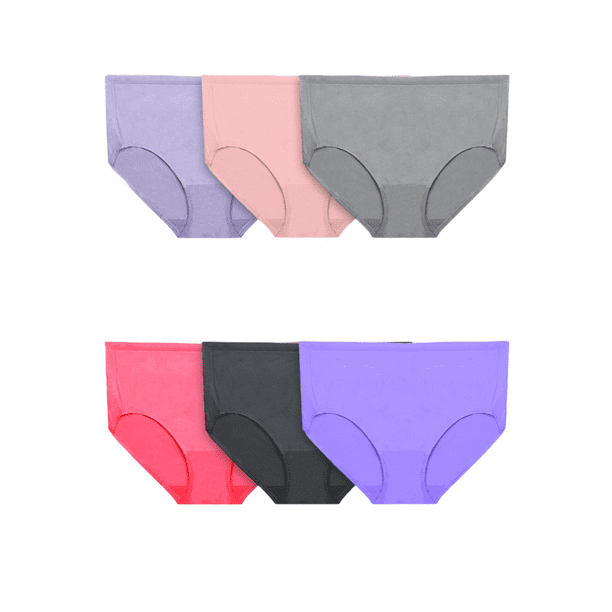 Fruit Of The Loom Womens Plus Fit for Me 360 Cotton Stretch Brief Panty 6  Pack