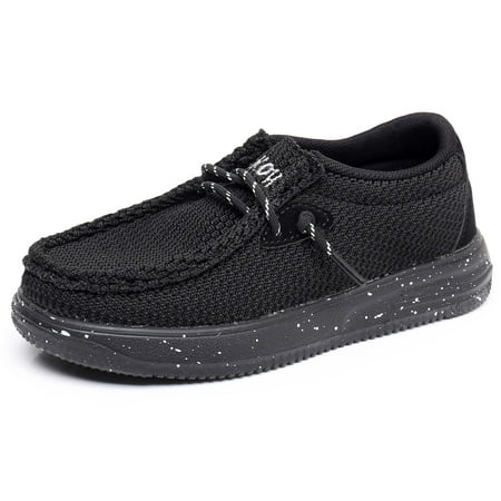 Apakowa Kids Boys Girls Slip-On Casual Loafers Walking Shoes Comfortable & Lightweight (Color : Black  Size : 3 Little Kid)