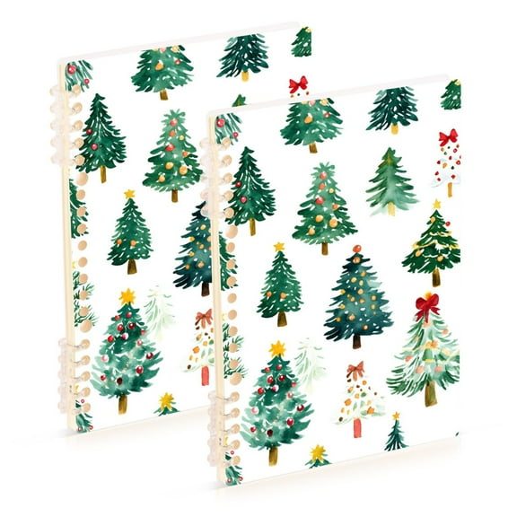 joogoo Spiral Journal Notebook Christmas Trees College Ruled Notebooks 8.3" x 5.7" 2 PCs